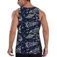 thumbnail image 3 of Fotbe Hand Drawn Rockets Pattern Men's Quick Dry Workout Tank Top Gym Muscle Tee Fitness Bodybuilding Sleeveless T Shirt Breathable Workout Shirt-X-Large, 3 of 9