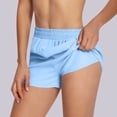 thumbnail image 2 of FRSASU Women's High Waisted Dolphin Running Shorts with Liner, Gym Workout Athletic Shorts with Zipper Pocket Sky Blue, 2 of 9