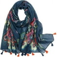 thumbnail image 1 of HSHDLDF Foulard Boho pour Femmes Légère Foulard Imprimée Florale Automne Hiver Mode Châle à Franges, 1 of 7