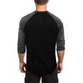 thumbnail image 2 of Coduop Men Raglan Baseball T-Shirt Summer 3/4 Raglan Sleeve Color Block Shirts M-2XL, 2 of 4