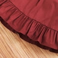 thumbnail image 4 of LWNYDPLSD 3 Piece Rose Suit for Toddler Girl Skirt Set Infant Girl Floral Short Sleeve Ruffle Romper Top+Spaghetti Strap Skort Birthday Party Outfit with Bow Headband Baby Girl Overall Dress, 4 of 4