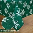 thumbnail image 6 of GlowSol Christmas Tablecloth Rectangle 60"x84" Outdoor Dining Table Cover Snowflake Christmas Table Decorations Indoor Kitchen Dining Room Banquet Party, Green, 6 of 7