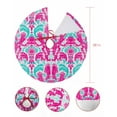 thumbnail image 7 of Pink Teal Abstract Christmas Tree Skirt 36 Inches Large Christmas Skirt Tree, Ethnic Modern Geometric Aesthetics Tree Skirt Christmas Decorations for Fireplace Party Holidays Indoor Outdoor, 7 of 7