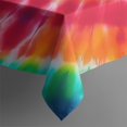 thumbnail image 4 of Colorful Rainbow Tie Dye Spiral Pattern Rectangle Tablecloth 60"x102",Waterproof Polyester Rectangle Table Cloth, Wipeable Spillproof Polyester Tablecloth for Dining, Camping, Indoor and Outdoor, 4 of 6