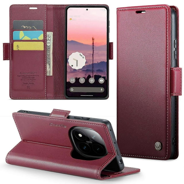 For Xiaomi Redmi Note 14 Pro 4G Case CASEME 023 Series RFID Blocking Leather Wallet Stand Phone Cove