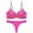 Hot Pink, variant on Lingerie Womens Thin Cup Lace Colorblock Bra Set Shaped Push Up Underwear Set