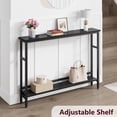 thumbnail image 3 of Narrow Console Table, 5.9” Slim Entryway Table, 2 Tier Console Tables for Entryway, Industrial Skinny Sofa Table with Adjustable Shelf, Behind Couch Table for Living Room, Hallway, Foye, 3 of 9