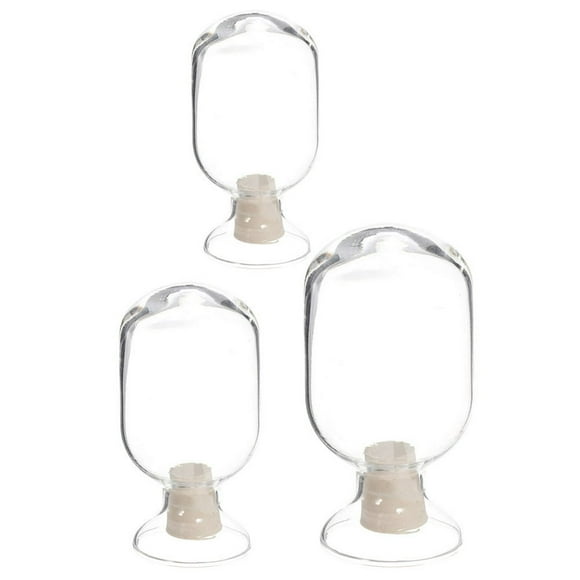 LOVEVER Match Bottle Fireplace Matches Glass Jar with Lid Empty Clear Bottles Holder Matchstick Cloche 3 Pcs