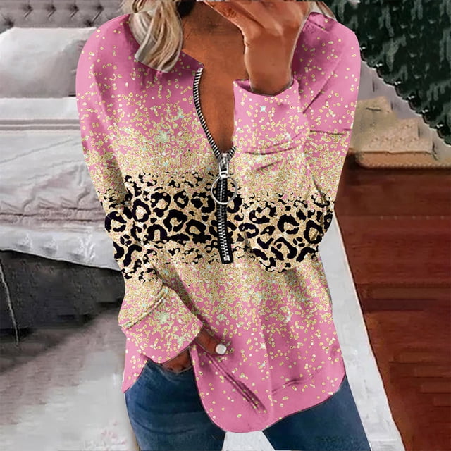 2023 Chandail en Molleton de Mode pour Femmes 50 % de Rabais Liquidation Hauts pour Femmes Automne Manches Longues Chandail Ample Chemise Habillée Décontractée Dames Chandails en Molleton à Rayures Col Rond