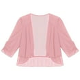 thumbnail image 2 of MSemis Womens 3/4 Sleeve Ruffle Chiffon Bolero Shrug Cardigan, 2 of 6