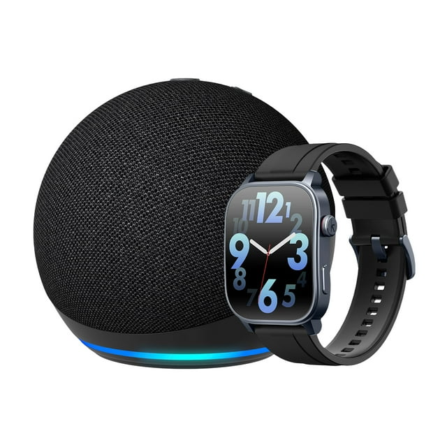Combo Echo Dot 5ta Gen Negro + Kieslect Smartwatch Ks3 Negro