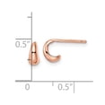thumbnail image 4 of Auriga Fine Jewelry 925 Sterling Silver Polished Rose-tone Hoop Post Earrings for Women, 4 of 5