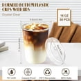 thumbnail image 3 of missunny-50 Pack 16oz Clear Plastic Cups with Sip Lids, Disposable Iced Coffee Cup with Strawless Lid for Party Wedding Catering Events, to Go Cups for Cold Drinks Smoothie Milkshake Lemonade Bubble, 3 of 5