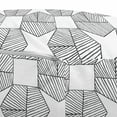 thumbnail image 3 of Geometric Pouf Cover with Zipper, Illustration of Squares and Stars Connected by Streaks Drawn by Hand, Soft Decorative Fabric Unstuffed Case, 30" W X 17.3" L, Dark Grey and White, by Ambesonne, 3 of 5
