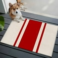 thumbnail image 3 of 2x3 Ft Entryway Area Rug, Red Vintage Kitchen Rug Runner Washable Floor Mat, Geometric Stripes Simple Lines Non Slip Indoor Door Mat Throw Carpet for Bathroom Living Room Bedroom, 3 of 8