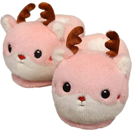 

CoCopeaunt Cute cartoon animal slippers universal size super soft winter plush slippers warm home indoor slippers