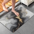 thumbnail image 4 of Black Gray Gold Marble Pattern Bathroom Rugs Mat,Non Slip Microfiber Bathroom Rug,Rubber Backing,Soft Bathroom Mats for Bathroom Floor,Tub and Shower,20x32in(50x80cm), 4 of 5