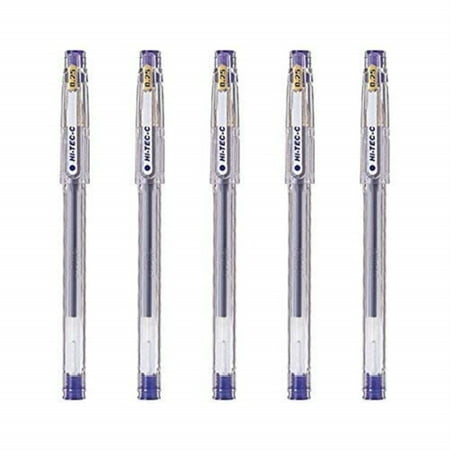 pilot hi-tec-c 025 gel ink pen, hyper fine point 0.25mm, blue ink, lh-20c25, value set of 5