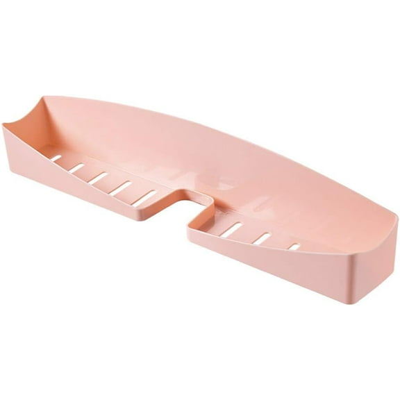 Wall Mounted Shower Caddies Bathroom Shlef,Stronge Plastic Shower Tension Pole Caddy, Adhesive(No Drilling) Shower Shelf Organizer for Toilet,Bathroom,Dorm and Kitchen - Pink