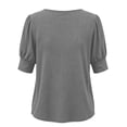 thumbnail image 5 of Naotn Half Short -Sleeve Shirts for Women Summer Casual Loose Fit Crew Neck Tops Trendy Beach Holiday Button Blouses, 5 of 8