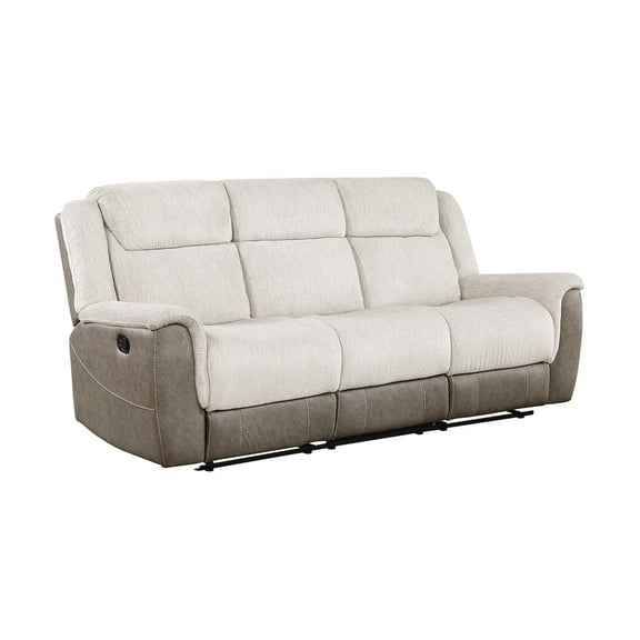 Lexicon Harriette Chenille Double Reclining Sofa in Beige