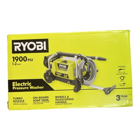 RYOBI RY1419MTVNM 1900 PSI 1.2 GPM Cold Water Wheeled Electric Pressure Washer