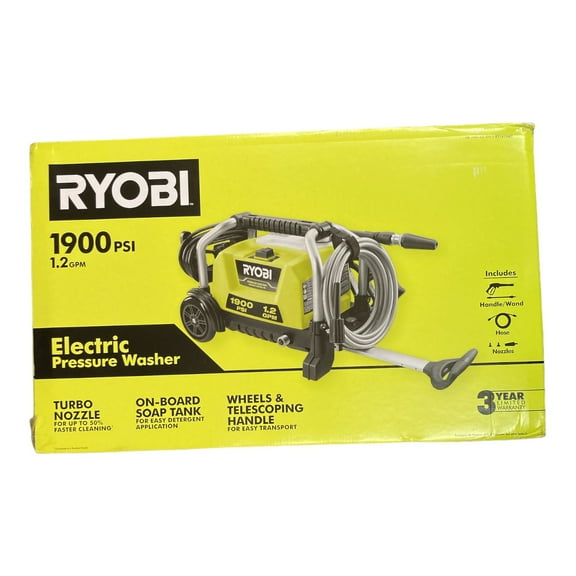 RYOBI RY1419MTVNM 1900 PSI 1.2 GPM Cold Water Wheeled Electric Pressure Washer
