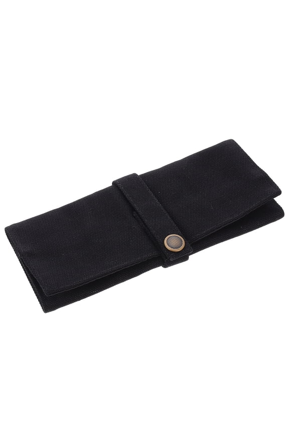 Portable Watch Organizing Pouch, Black Canvas, Ideal for Travel Use