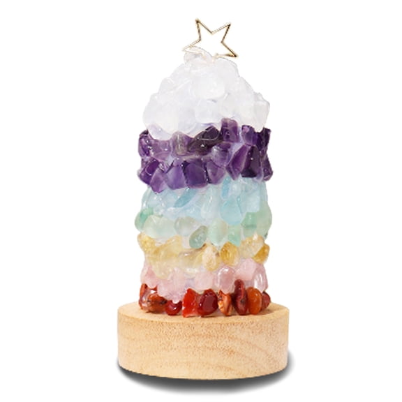 IPEWLEX Crystal Mood Lamp with Obsidian Stone for Healing and Decorative Gift