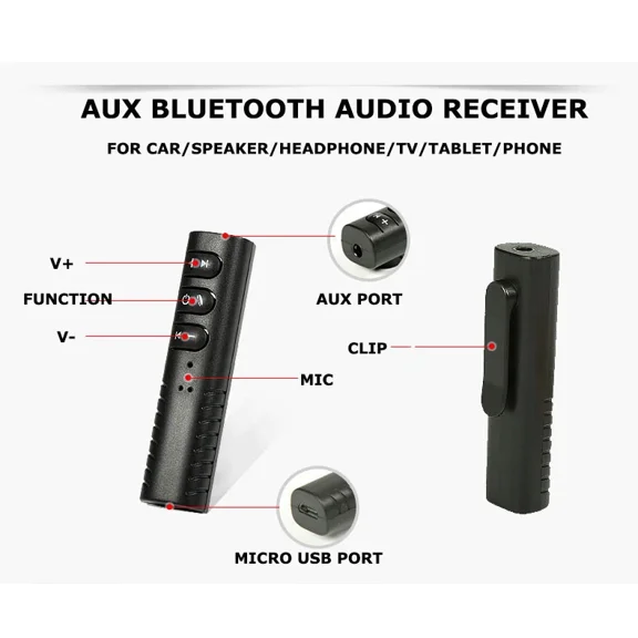 Bluetooth Wireless To Aux Convertor Adapter For Wired Headsets Home Car Audio Us