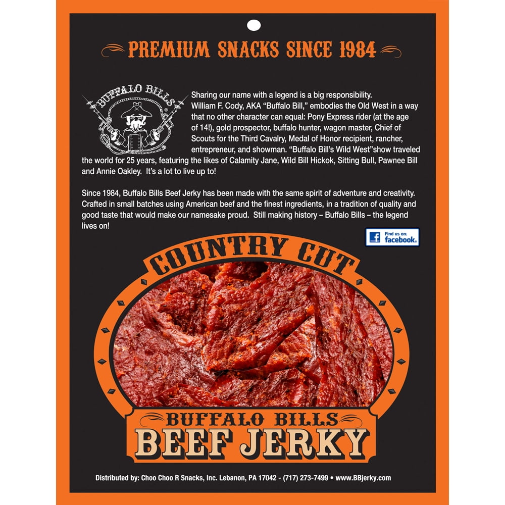 Buffalo Bills 2.6oz Hickory Pepper Country Cut Beef Jerky – Six 2.6oz Packs