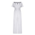 thumbnail image 3 of LMOIPLI Women's Vintage Adjustable Strap Romper Baggy Fashion Summer Clothes Adjustable Strap Romper Lightweight Long Pants Wide Leg Outfits Plain Color Overalls Long Bib Pants White XL, 3 of 5