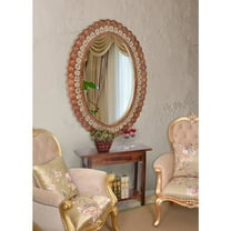 AFD Peruvian Painted Glass Scalloped Mirror