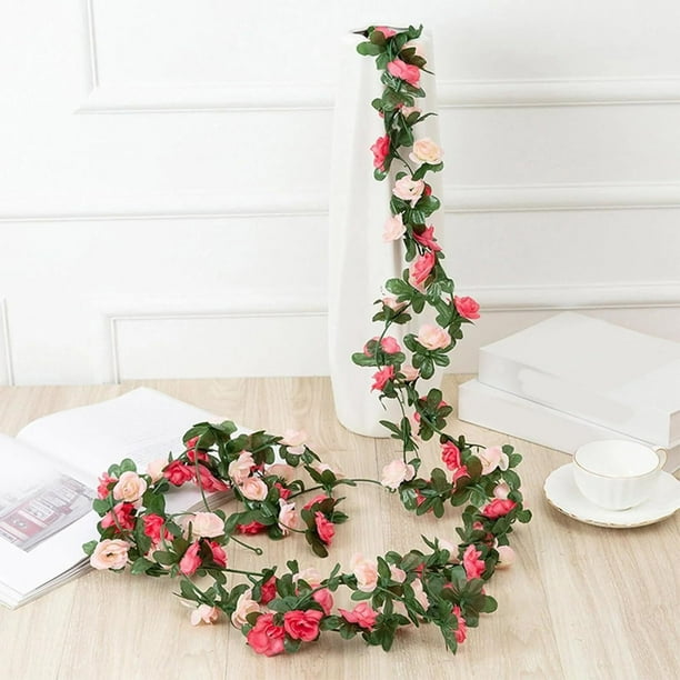 Decoración del hogar, decoración de habitaciones, decoración de paredes, guirnalda de flores artificiales, guirnalda de peonías, plantas de seda colgantes para bodas, flores de hiedra, guirnaldas de f