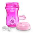 thumbnail image 3 of Chicco Rim Spout Trainer Cup 9oz, Pink/Purple, 9m+ (2pk), 3 of 9