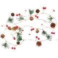 thumbnail image 1 of HEVIRGO Christmas String Light Pineneedle Pinecone Red Berries Pompoms Mushroom Santa Claus Card Window Dressing Battery Operated Xmas Party Tree Hanging Pendant Party Supplies, 1 of 10