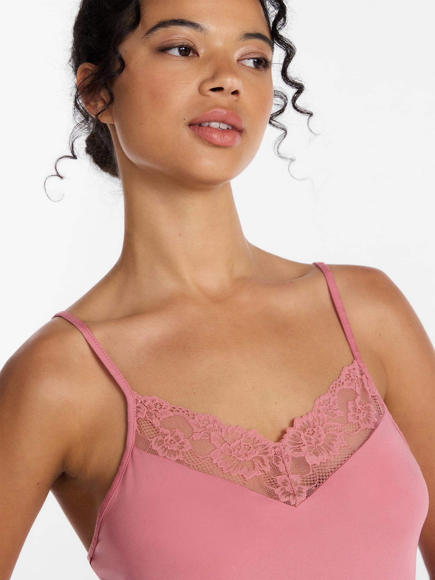 Joyspun Women’s Dreamy Soft Collection Lace Trim Knit Cami and Shorts Set, 2-Piece, Sizes XS-3X