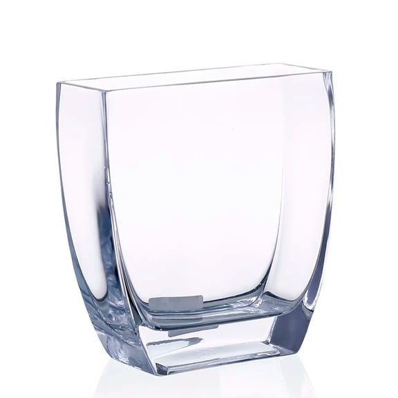 CC Home Furnishings Handblown Rectangular Tapered Glass Floral Vase - 7" - Clear