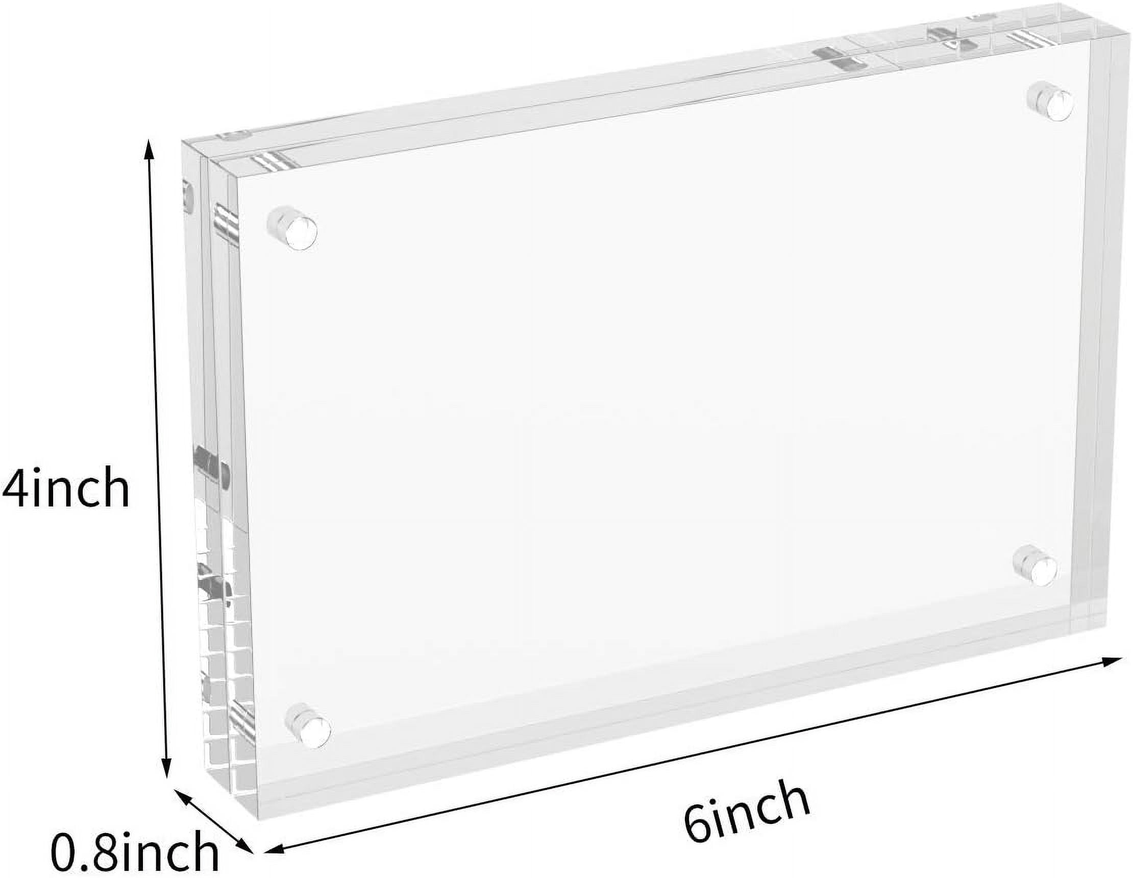 NIUBEE 4x6 Picture Frame, Clear Acrylic Photo Frame,  Freestanding Double Sided, Acrylic Record Frame Gift for Desktop Display, 3pcs