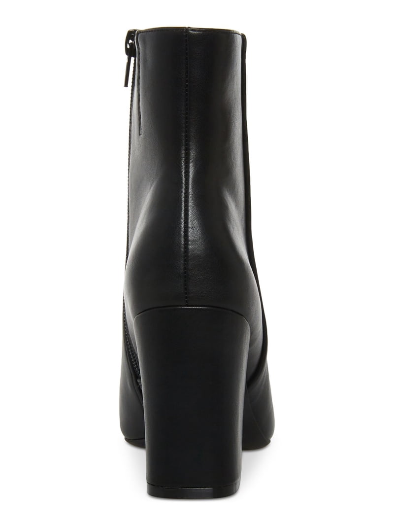 cody flared heel dress booties MADDEN GIRL Womens Black Goring Padded Cody Pointed Toe Flare Zip-Up Dress Booties 6.5 M