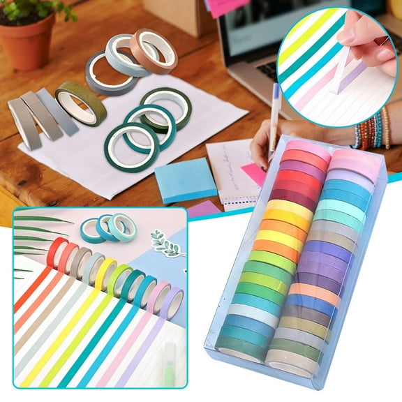 XaTanion Rolls Tape 40PC Tape Adhesive Of Multi-color Various Suitable Colors Craft for ren's Office & Stationery,Multicolor,3.7*0.75cm