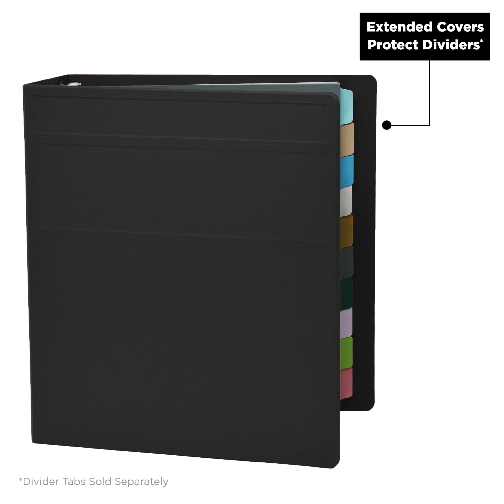 Carstens 3-Inch Heavy Duty 3-Ring Binder - Side Opening, Black