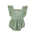 thumbnail image 1 of xiaxaixu Barboteuse d'Été pour Bébé, Mignon Body à Manches à Volants Brodé Floral, 1 of 7