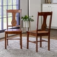 thumbnail image 4 of Lovely Set of 2 Huntsman Dark Oak Dining Chair by Walker Edison, 4 of 17