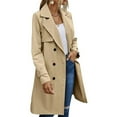 thumbnail image 7 of Niaviben Women's Long Trench Coat Double Breasted Trench Coat Women Windproof Jacket Women Womens Jackets Jacket Women Jackets Jacket for Women Khaki M, 7 of 7