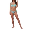 thumbnail image 2 of Conjuntos de bikini de color contrastante para mujeres INSPIRE CHIC de 2 piezas, parte superior de tirantes espagueti y parte inferior triangular, trajes de baño en azul cielo medio-verde claro, 2 of 5