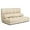 Beige, variant on Foldable floor sofa, adjustable lounge couch with pillows & suede cloth cover, modern lounge mattress video gaming lazy couch, floor seating sofa