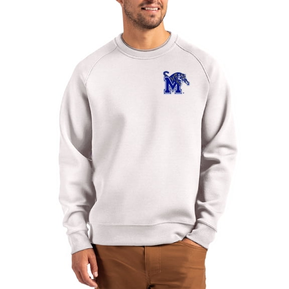 Men's Cutter & Buck Gray Memphis Tigers Roam Recycled Pullover