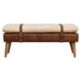 thumbnail image 1 of Bouclé Buffalo Hide Leather Bench, 1 of 10