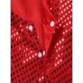 thumbnail image 4 of Alvivi Kids Boys Glittery Sequined Vest Hip-hop Jazz Dance Waistcoat Tops 7-14 A Red 9-10, 4 of 5